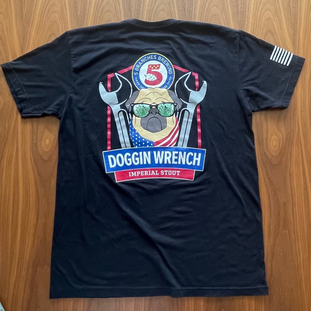 5 Branches Brewing Doggin Wrench T-Shirt- Men's Large